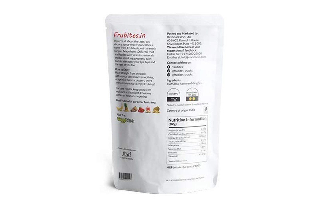 Frubites Dried Mango    Pack  20 grams